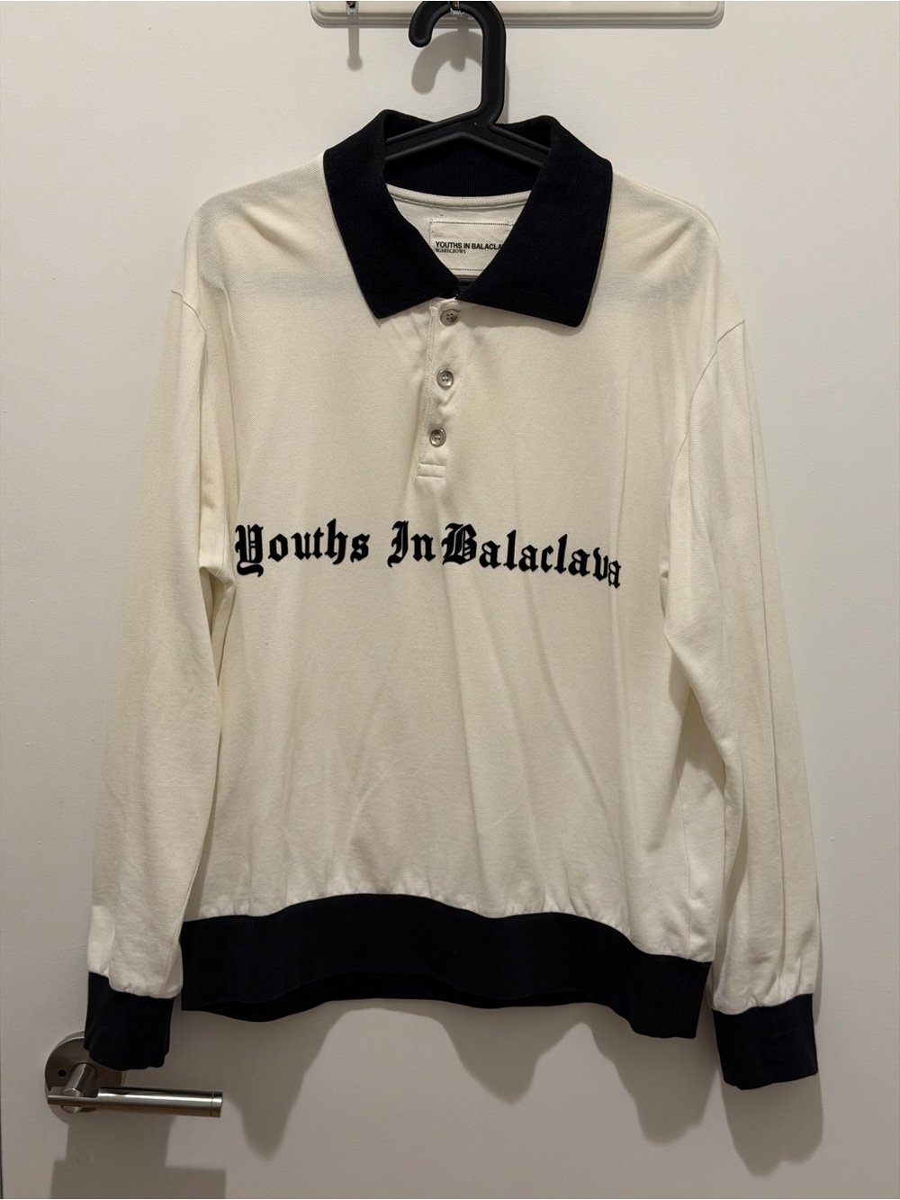 Youths in Balaclava long-sleeve polo shirt flocked logo on the chest